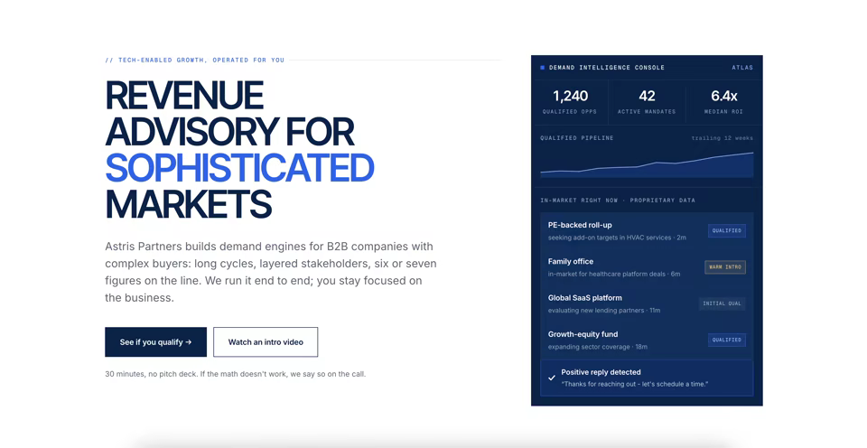 Member-built advisory website homepage