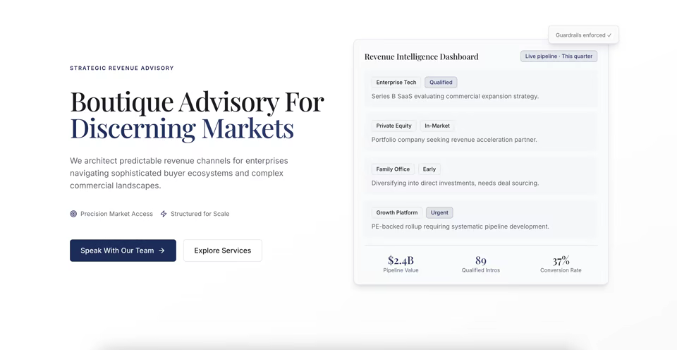 Member-built advisory website homepage